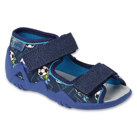 Befado kapcie dziecięce wkładka skórzana 350P050 granatowe niebieskie 23 ButyModne.pl