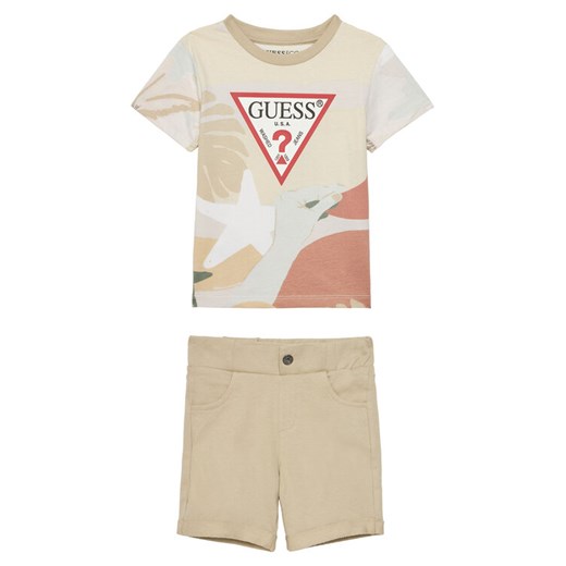 Guess Komplet t-shirt i spodenki N5GG05 K8HM4 Beżowy Regular Fit ze sklepu MODIVO w kategorii Komplety chłopięce - zdjęcie 183604548