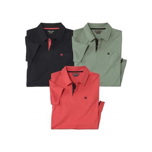 Zestaw 3 bawełnianych koszulek polo ze sklepu Atlas For Men w kategorii T-shirty męskie - zdjęcie 183604916