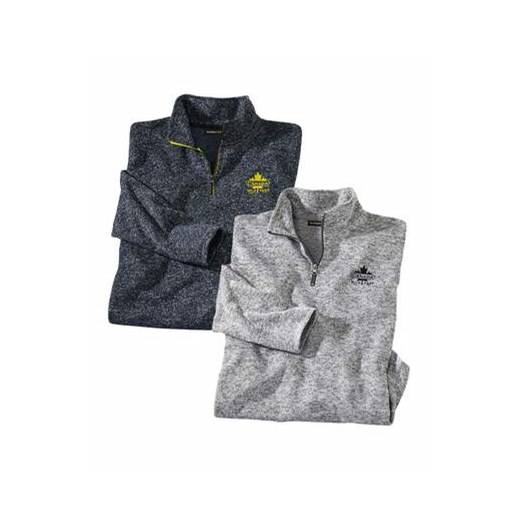 Zestaw 2 bluz z melanżowego moltonu ze sklepu Atlas For Men w kategorii Bluzy męskie - zdjęcie 183604956