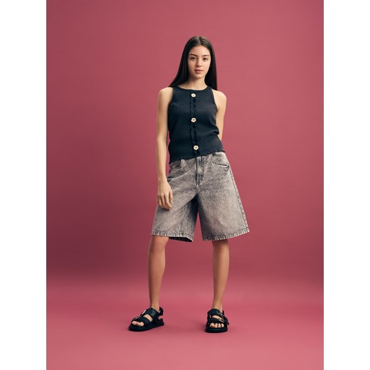 Reserved - Top z aplikacją - ciemnoszary Reserved 122/128 (6-8 lat) Reserved