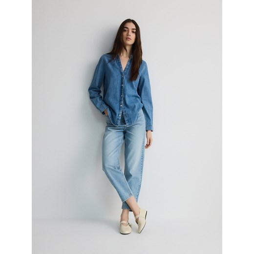 Reserved - Jeansy mom fit - niebieski ze sklepu Reserved w kategorii Jeansy damskie - zdjęcie 183605749