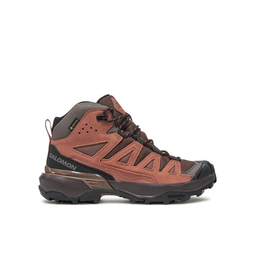 Trekkingi Salomon X Ultra 360 Leather Mid Gore-Tex L47571000 Brązowy ze sklepu eobuwie.pl w kategorii Buty trekkingowe damskie - zdjęcie 183606758