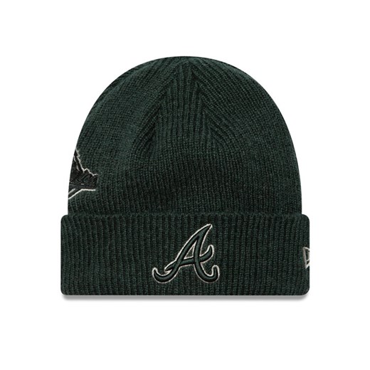 Czapka New Era Atlanta Braves World Series Patch Cuff Knit Beanie 60580730 Zielony ze sklepu eobuwie.pl w kategorii Czapki zimowe męskie - zdjęcie 183606777