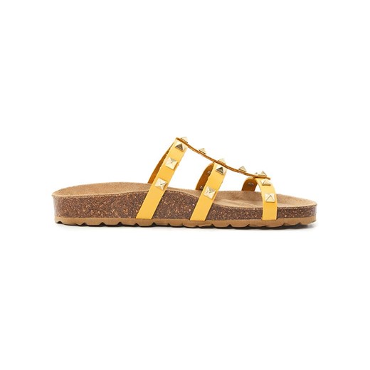 billowy Skórzane klapki w kolorze żółtym Billowy 41 Limango Polska wyprzedaż