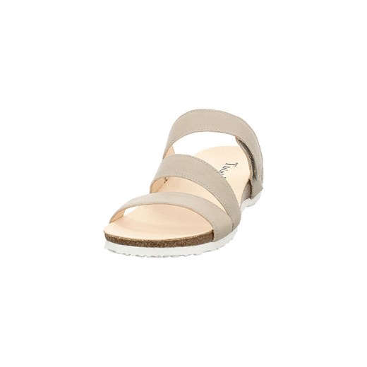 Klapki damskie beżowe Think! na płaskiej podeszwie casual bez zapięcia 