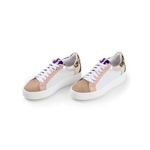 Anna Morellini Skórzane sneakersy &quot;Lassellana&quot; w kolorze beżowo-białym ze sklepu Limango Polska w kategorii Trampki damskie - zdjęcie 183610087