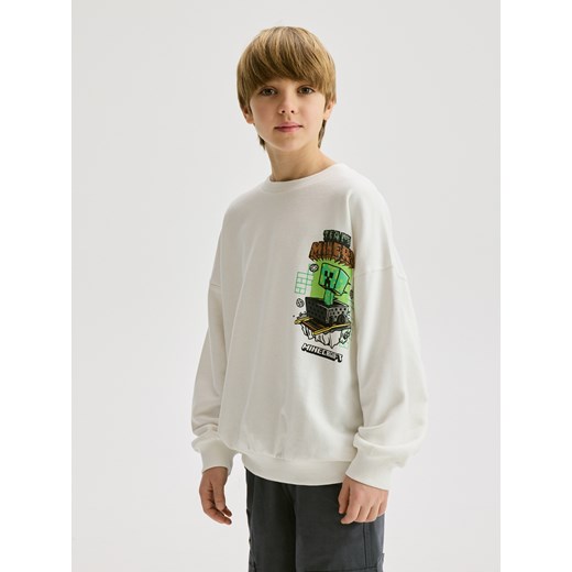 Reserved - Bluza Minecraft - złamana biel ze sklepu Reserved w kategorii Bluzy chłopięce - zdjęcie 183610979