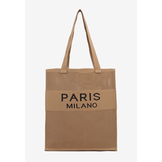 Brązowa Torebka Shopperka z Tłoczonej Tkaniny Salarea ze sklepu born2be.pl w kategorii Torby Shopper bag - zdjęcie 183611348