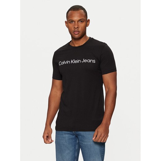 Calvin Klein Jeans T-Shirt J30J322552 Czarny Slim Fit ze sklepu MODIVO w kategorii T-shirty męskie - zdjęcie 183612465