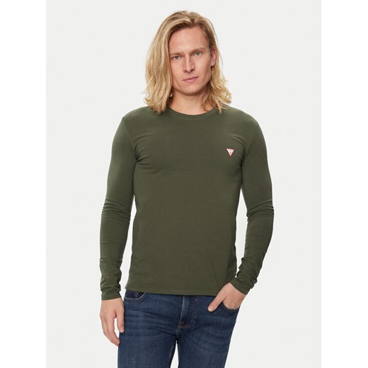 Guess Longsleeve M2YI28 J1314 Zielony Slim Fit ze sklepu MODIVO w kategorii T-shirty męskie - zdjęcie 183612955
