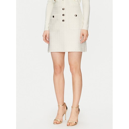 Morgan Spódnica mini 251-JABI Écru Slim Fit ze sklepu MODIVO w kategorii Spódnice - zdjęcie 183612997