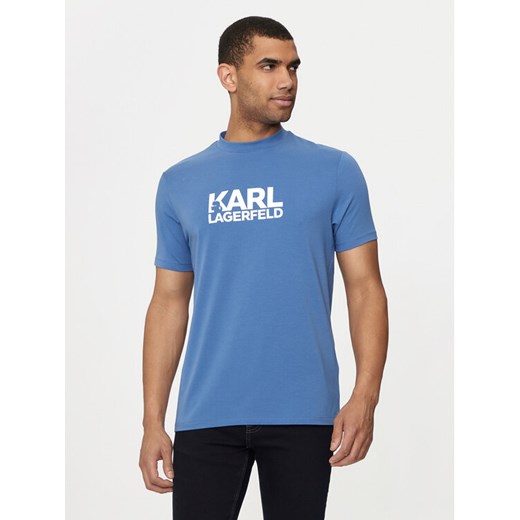 KARL LAGERFELD T-Shirt 755087 Niebieski Regular Fit ze sklepu MODIVO w kategorii T-shirty męskie - zdjęcie 183613026