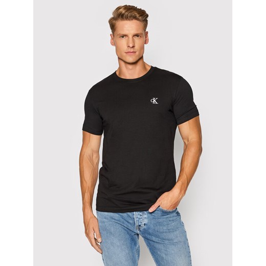 Calvin Klein Jeans T-Shirt Tee Shirt Essential J30J314544 Czarny Slim Fit ze sklepu MODIVO w kategorii T-shirty męskie - zdjęcie 183613057