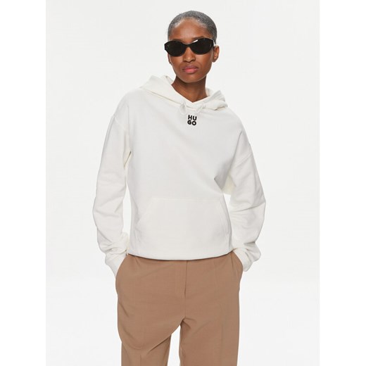 Hugo Bluza Delfinia 50522423 Écru Regular Fit ze sklepu MODIVO w kategorii Bluzy damskie - zdjęcie 183613059