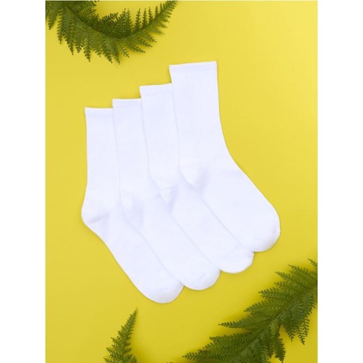 Sinsay - Skarpetki 4 pack - biały ze sklepu Sinsay w kategorii Skarpetki męskie - zdjęcie 183618039