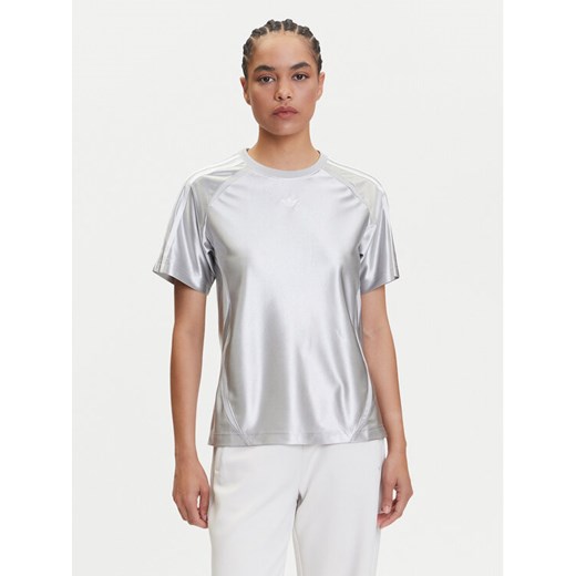 adidas T-Shirt adicolor Teamgeist JD0254 Szary Regular Fit ze sklepu MODIVO w kategorii Bluzki damskie - zdjęcie 183620165