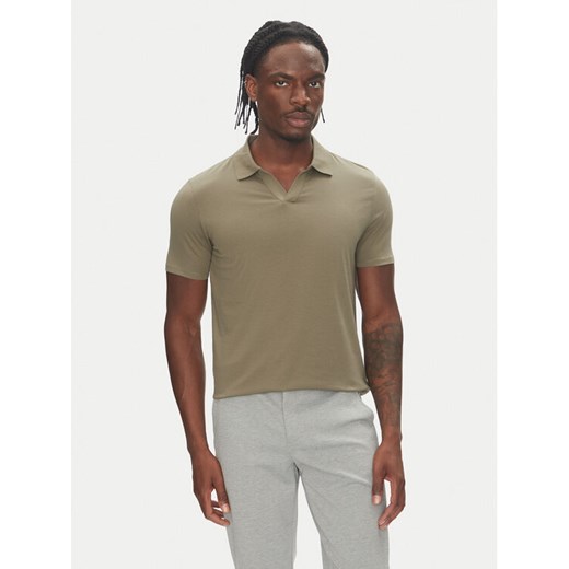 Lindbergh Polo 30-404036 Khaki Slim Fit ze sklepu MODIVO w kategorii T-shirty męskie - zdjęcie 183620216