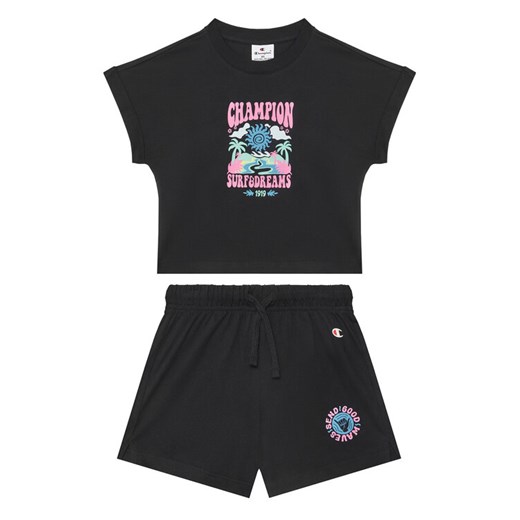 Champion Komplet t-shirt i spodenki 405127 Czarny Regular Fit ze sklepu MODIVO w kategorii Komplety chłopięce - zdjęcie 183620287