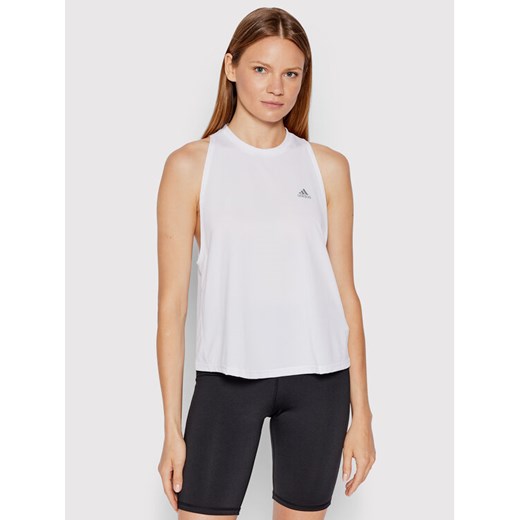adidas Koszulka techniczna Run Icons HK9137 Biały Relaxed Fit ze sklepu MODIVO w kategorii Bluzki damskie - zdjęcie 183620345
