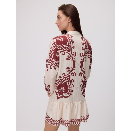 Reserved - Narzutka plażowa z wiskozą - brązowy Reserved S Reserved