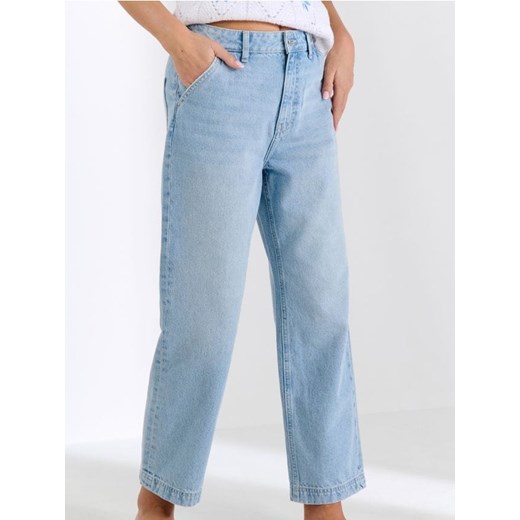 Sinsay - Jeansy cropped straight - niebieski ze sklepu Sinsay w kategorii Jeansy damskie - zdjęcie 183622625