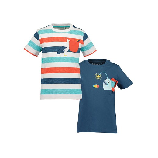 Blue Seven Koszulki (2 szt.) w kolorze granatowym ze wzorem 104 wyprzedaż Limango Polska