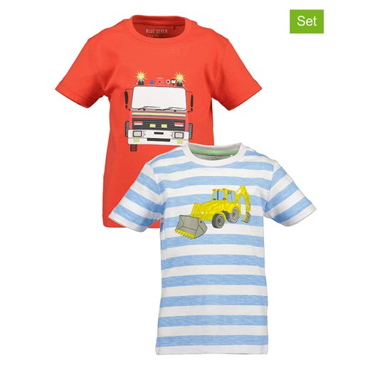 Blue Seven Koszulki (2 szt.) w kolorze czerwono-biało-niebieskim ze sklepu Limango Polska w kategorii T-shirty chłopięce - zdjęcie 183624375