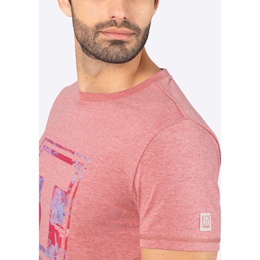 T-shirt męski różowy Timezone z krótkim rękawem wiosenny 