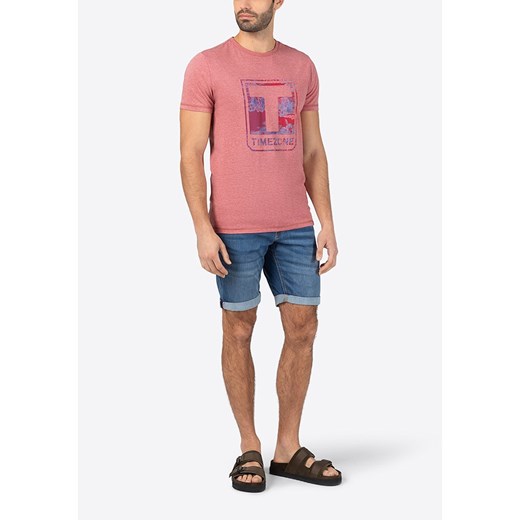 Różowy t-shirt męski Timezone 