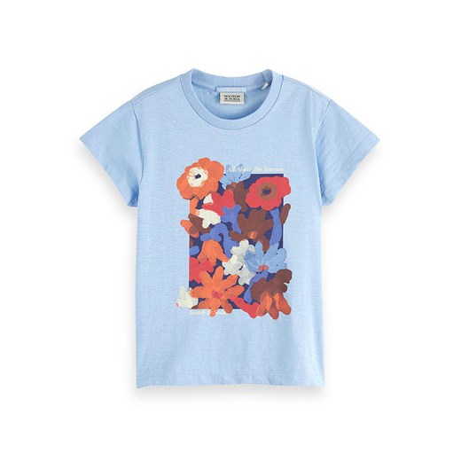 Scotch &amp; Soda Koszulka w kolorze błękitnym ze wzorem ze sklepu Limango Polska w kategorii Bluzki dziewczęce - zdjęcie 183625349