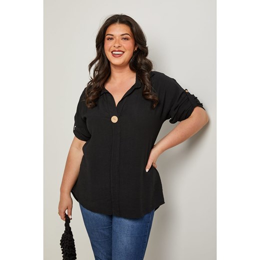 Curvy Lady Bluzka w kolorze czarnym ze sklepu Limango Polska w kategorii Bluzki damskie - zdjęcie 183625775