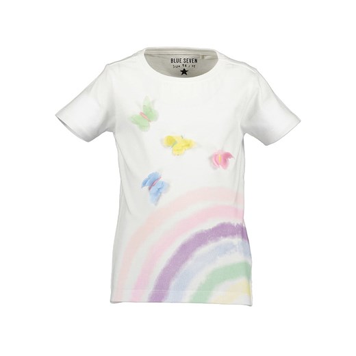 Blue Seven Koszulka w kolorze białym ze wzorem ze sklepu Limango Polska w kategorii Bluzki dziewczęce - zdjęcie 183626038