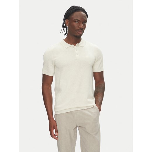 Lindbergh Polo 30-800159 Beżowy Slim Fit ze sklepu MODIVO w kategorii T-shirty męskie - zdjęcie 183631599