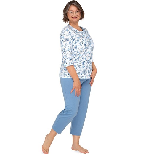 Bawełniana piżama damska Maria II 201 29, Kolor niebieski-wzór, Rozmiar 2XL, MARTEL ze sklepu Intymna w kategorii Piżamy damskie - zdjęcie 183633997