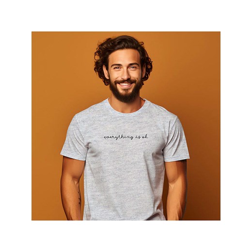 WOOOP Koszulka &quot;Everything is okay&quot; w kolorze szarym ze sklepu Limango Polska w kategorii T-shirty męskie - zdjęcie 183634047
