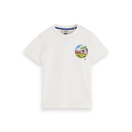Scotch &amp; Soda Koszulka w kolorze białym ze wzorem ze sklepu Limango Polska w kategorii T-shirty chłopięce - zdjęcie 183634157