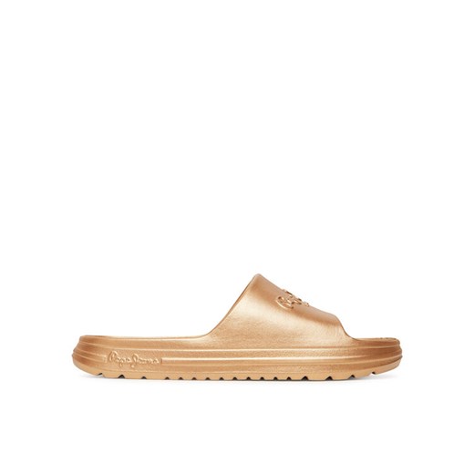 Klapki Pepe Jeans Beach Slidemet PLS70165 Złoty ze sklepu eobuwie.pl w kategorii Klapki damskie - zdjęcie 183634295