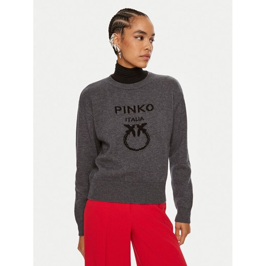 Pinko Sweter Burgos 100414 Y7Z4 Szary Regular Fit ze sklepu MODIVO w kategorii Swetry damskie - zdjęcie 183634987