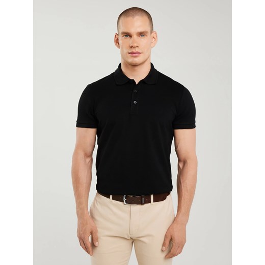 Koszulka męska polo czarna Markolinos 906 ze sklepu Big Star w kategorii T-shirty męskie - zdjęcie 183636007