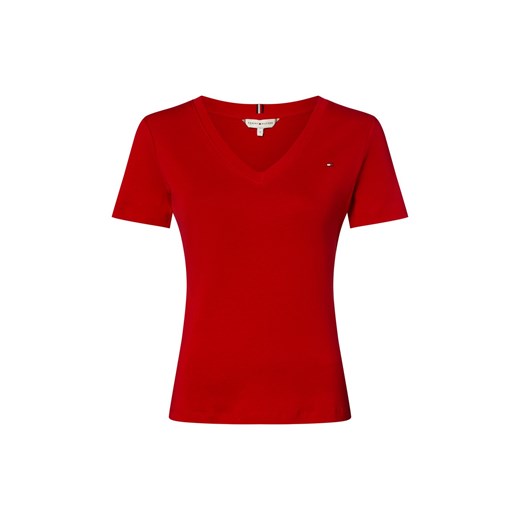 Tommy Hilfiger Koszulka damska Kobiety Bawełna czerwony jednolity ze sklepu vangraaf w kategorii Bluzki damskie - zdjęcie 183636418