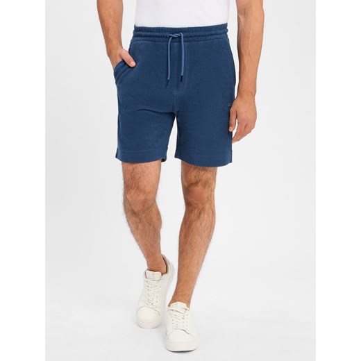 BOSS Orange Szorty - Se_doubletowel Mężczyźni Bawełna granatowy jednolity ze sklepu vangraaf w kategorii Spodenki męskie - zdjęcie 183636459