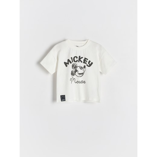 Reserved - Bawełniany t-shirt Mickey Mouse - jasnożółty ze sklepu Reserved w kategorii T-shirty chłopięce - zdjęcie 183636828