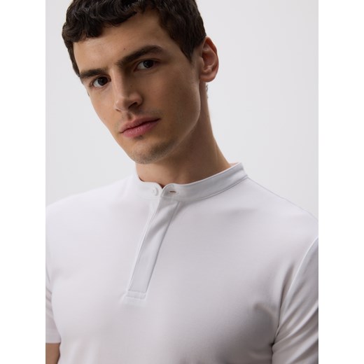 Reserved - Koszula polo slim fit - biały ze sklepu Reserved w kategorii T-shirty męskie - zdjęcie 183637136