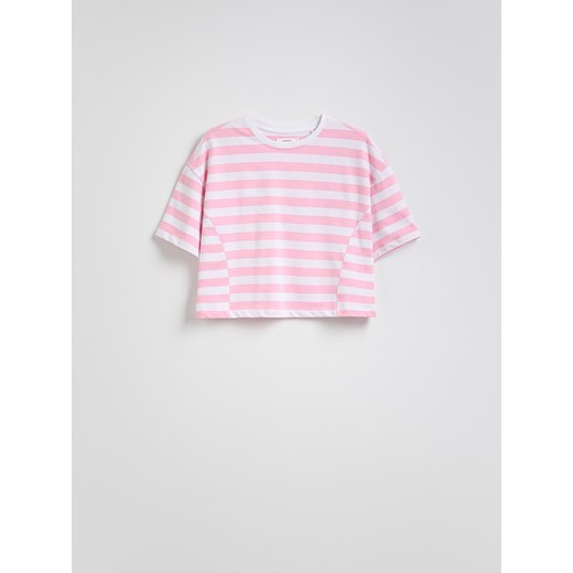 Reserved - T-shirt boxy - pastelowy róż Reserved XL Reserved