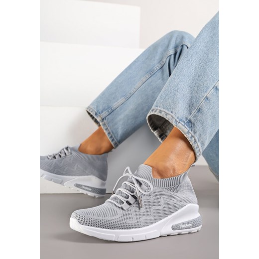 Szare Buty Sportowe Amathousa ze sklepu born2be.pl w kategorii Buty sportowe damskie - zdjęcie 183641608