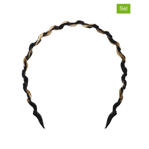 Invisibobble Opaski do włosów (2 szt.) &quot;Hairhalo&quot; w kolorze złoto-czarnym ze sklepu Limango Polska w kategorii Opaski dziecięce - zdjęcie 183642226