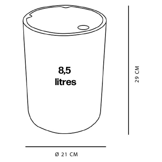 UTILITY Kosz w kolorze jasnoróżowym na śmieci - wys. 29 x Ø 21 cm - 8,5 l Utility onesize okazja Limango Polska