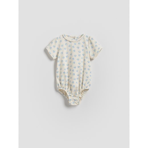 Reserved - Bawełniane body w kwiaty - złamana biel ze sklepu Reserved w kategorii Odzież dla niemowląt - zdjęcie 183643296