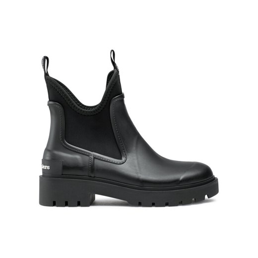 Kalosze Calvin Klein Jeans Mid Rainboot Chelsea YW0YW01034 Czarny ze sklepu eobuwie.pl w kategorii Botki - zdjęcie 183644078